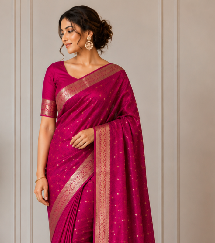 LUXURY RANI BUTI BANARSI SILK SAREE