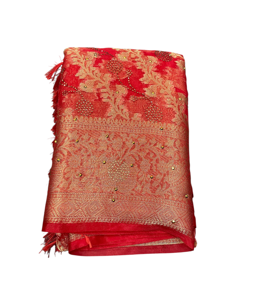 2 Trending Red Organza Saree