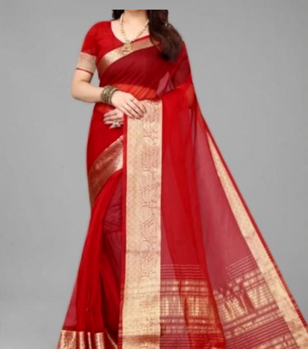 OR4 EXCLUSIVE RED ORGANZA SAREE